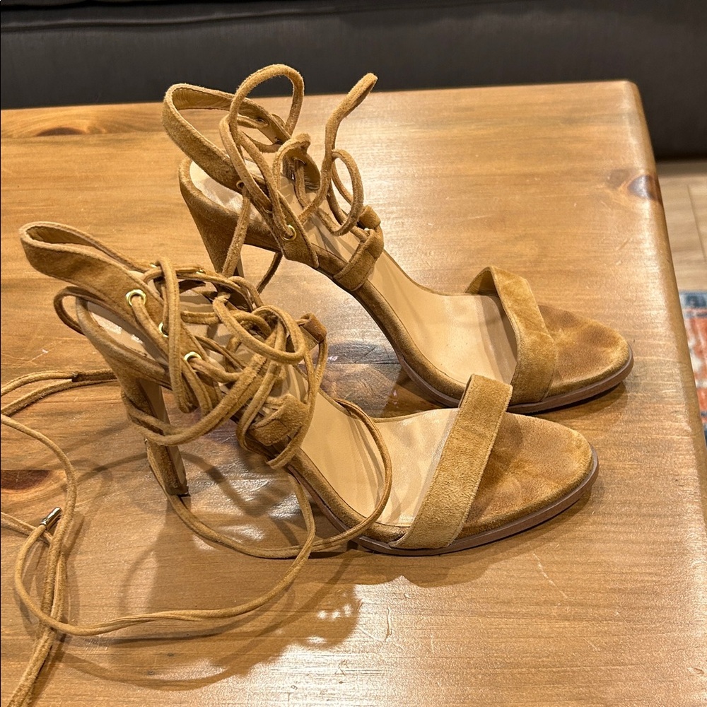 Adolfo Dominguez Brown Lace-Up Heels
